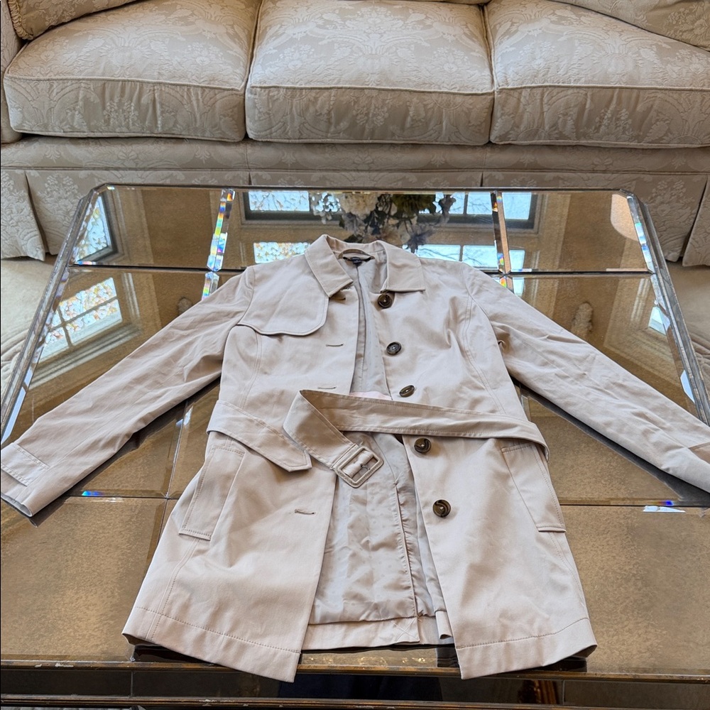 Brooks Brothers “346 Collection” Women’s Khaki Double-Breasted Midtrench Coat